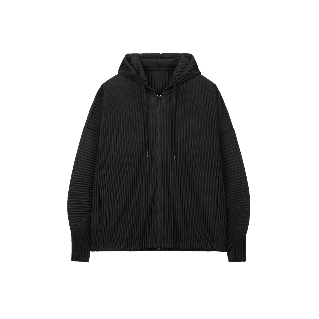 TNJU6F112BK TNGT Yoyogi Pleats Hooded Zip-Up Black
