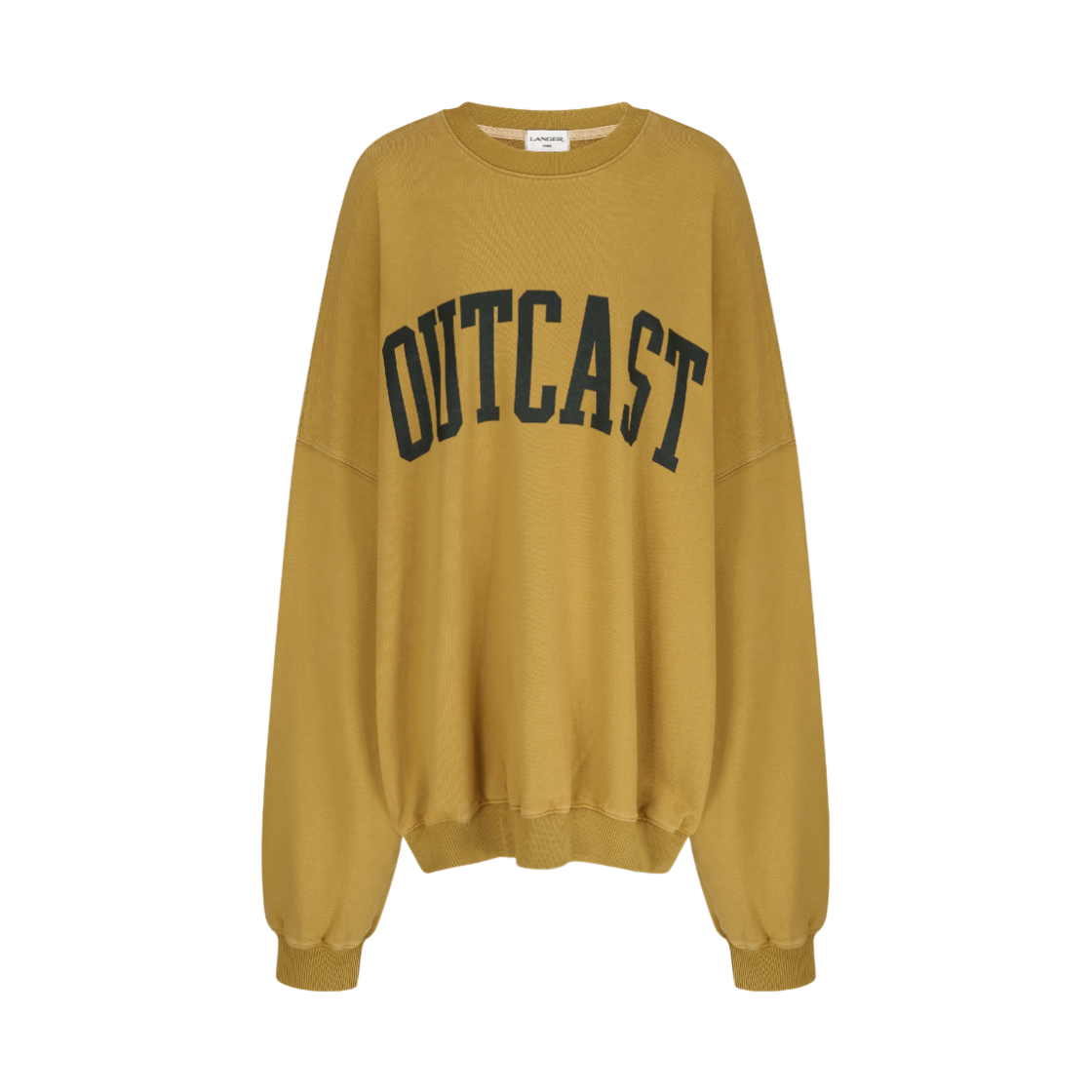 랑거 아웃캐스트 워시드 레터링 스웨트셔츠 옐로우(Langer Outcast Washed Lettering Sweatshirt Yellow) - 1
