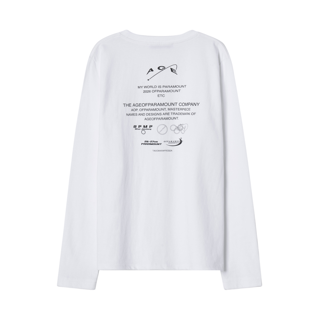 AOPSS26LS03WHT AGEOFPARAMOUNT Back Printing Long Sleeves White