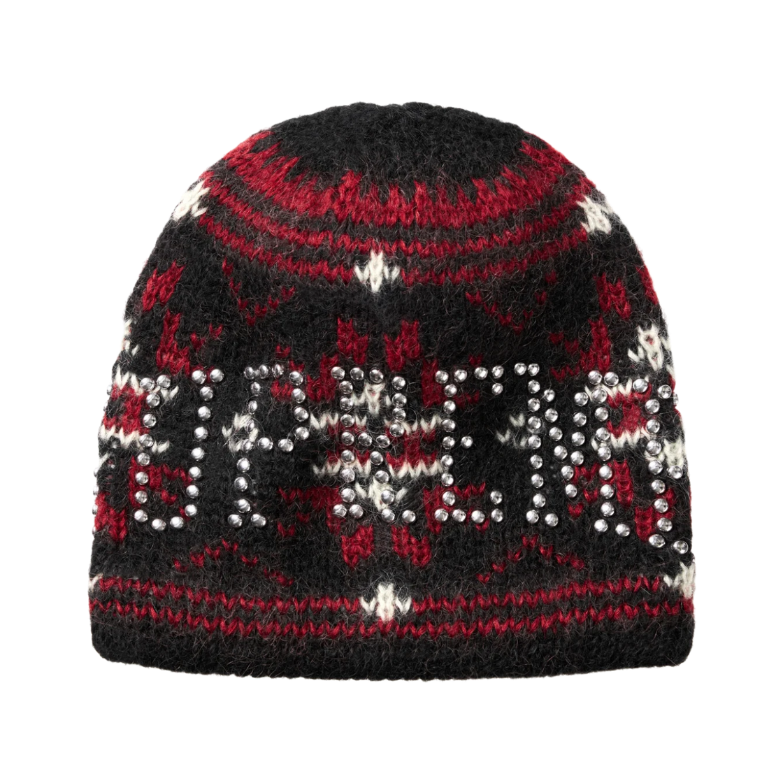 - Supreme Studded Fair Isle Beanie Black - 26FW