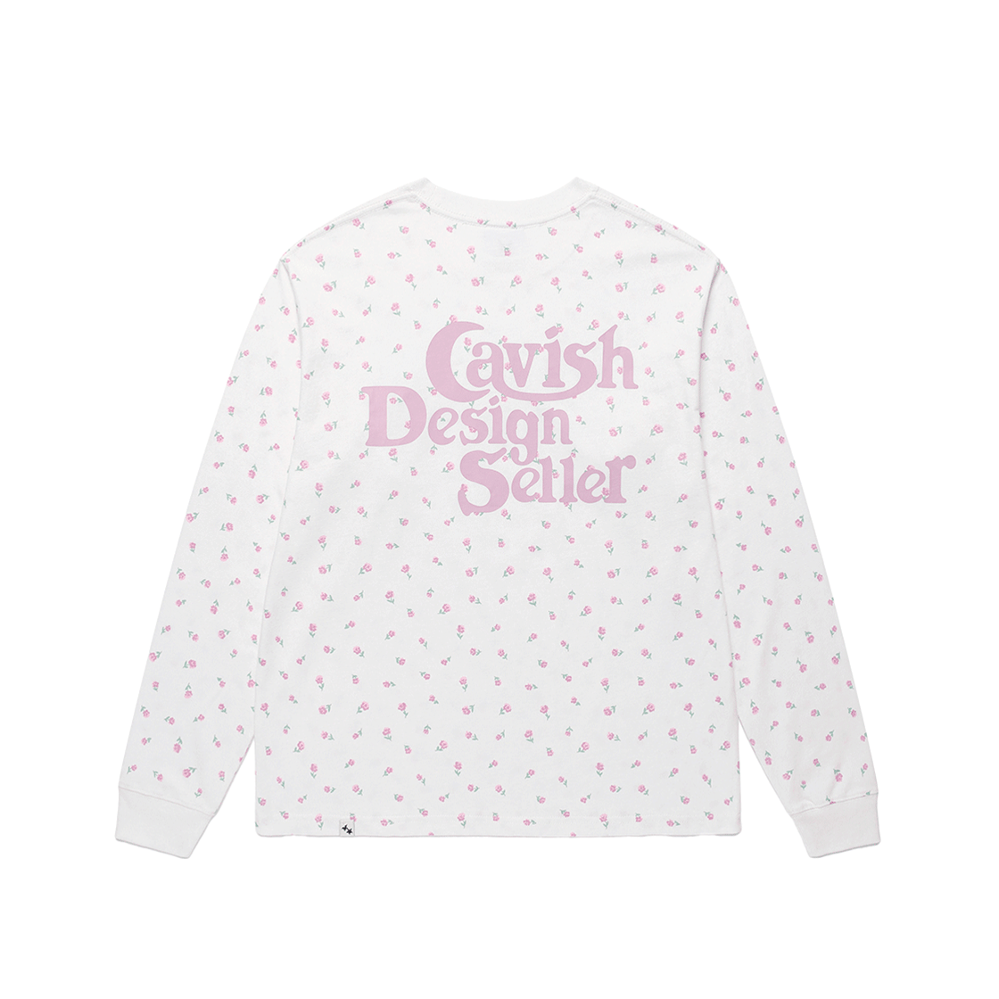 카비시 플라워 셀러 로고 LS 티셔츠 화이트(핑크)(CAVISH Flower Seller Logo LS Tee White (Pink)) - 4