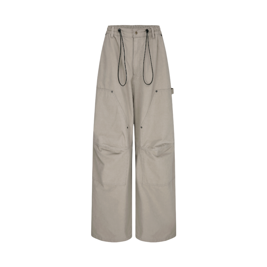 랑거 와이드 니 패널 워시드 팬츠 베이지(Langer Wide Knee Panel Washed Pants Beige)