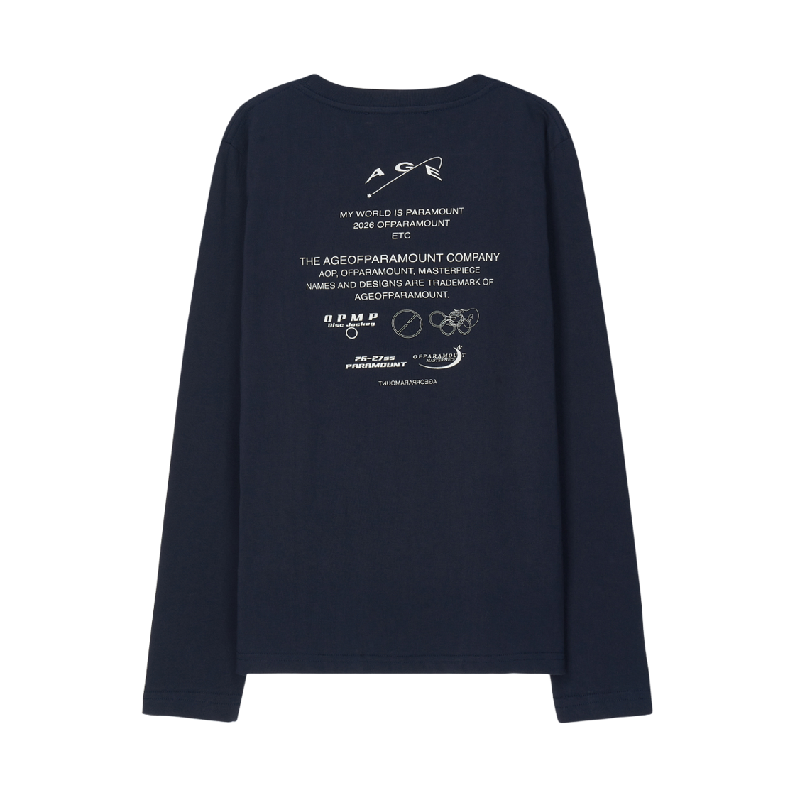 AOPSS26LS03NVY AGEOFPARAMOUNT Back Printing Long Sleeves Navy
