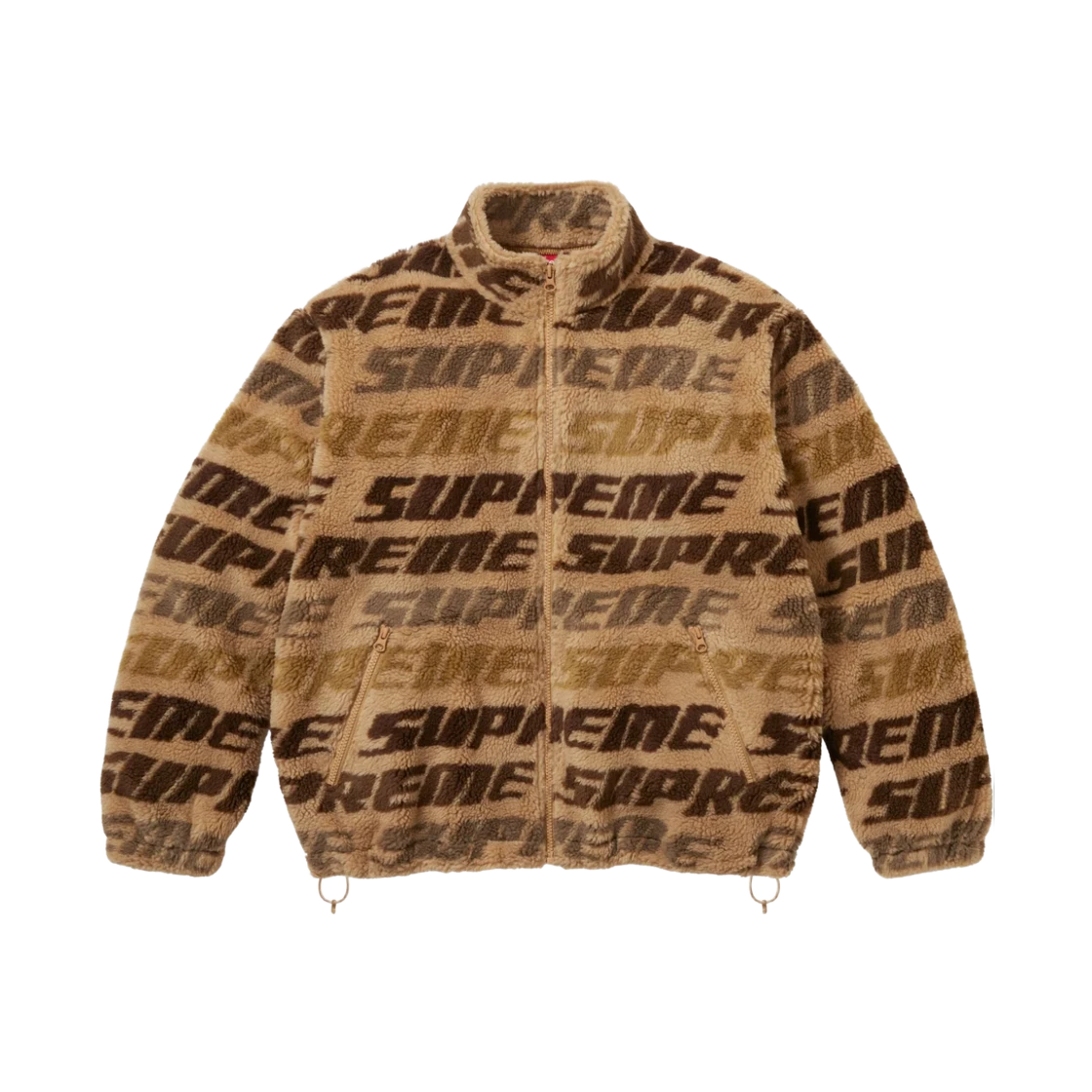 Supreme Supreme Repeat Jacquard Fleece Jacket Tan - 26FW · S