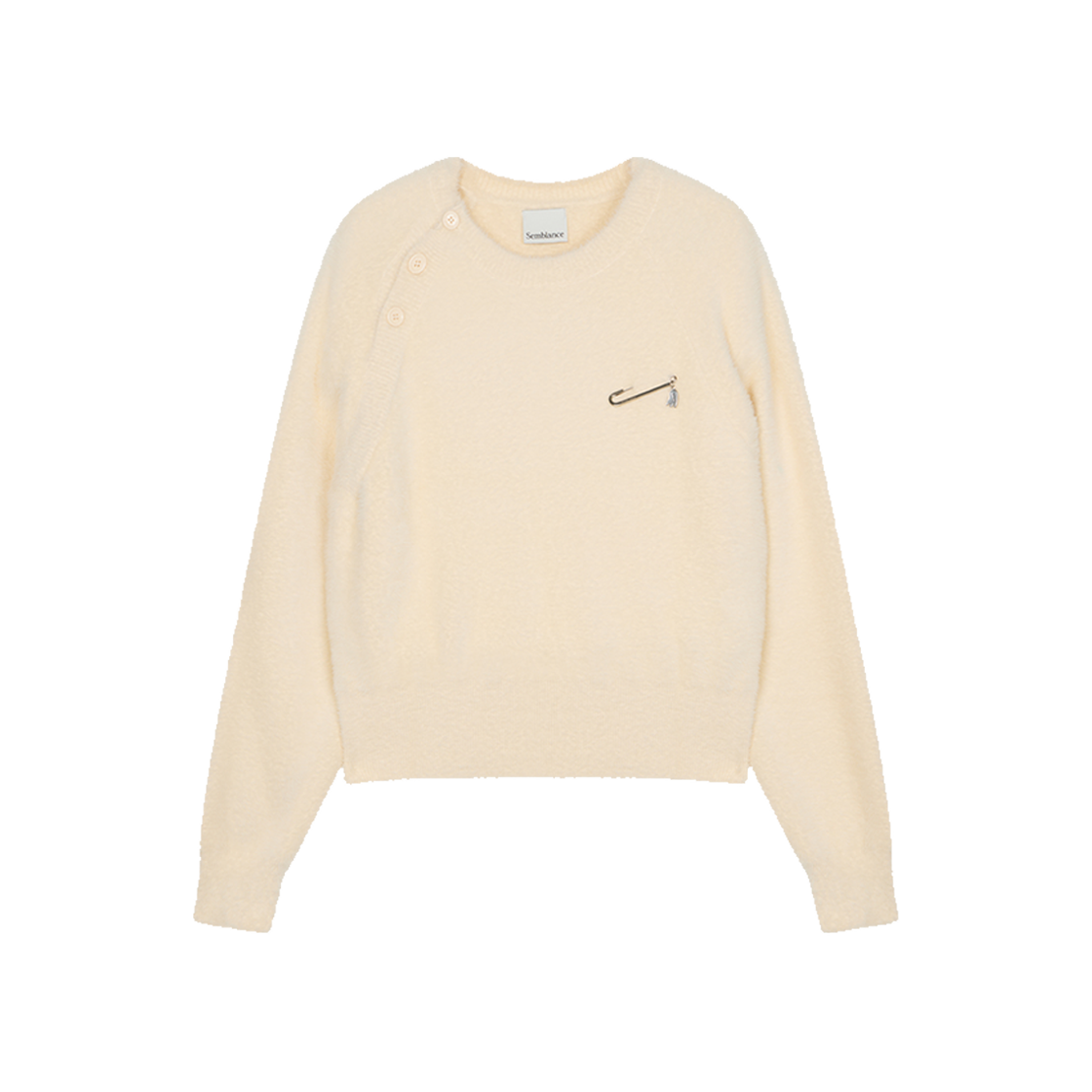 ZI4KT813CR ZIOSONGZIO SEMBLANCE WOMAN HAIRY CREWNECK KNIT CREAM