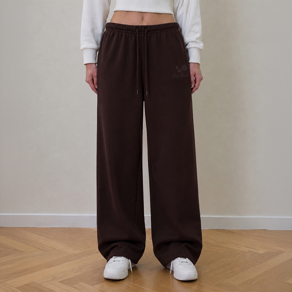 로제프란츠 로즈 자수 스탠다드 스웨트팬츠 [브라운](Rosefrantz Rose Embroidery Standard Sweatpants [Brown]) - 2