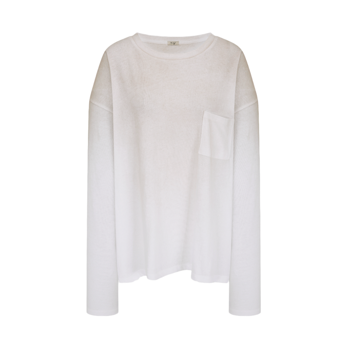 랑거 그런지 포켓 롱 슬리브 티셔츠 화이트(Langer Grunge Pocket Long Sleeve T-shirt White) - 1