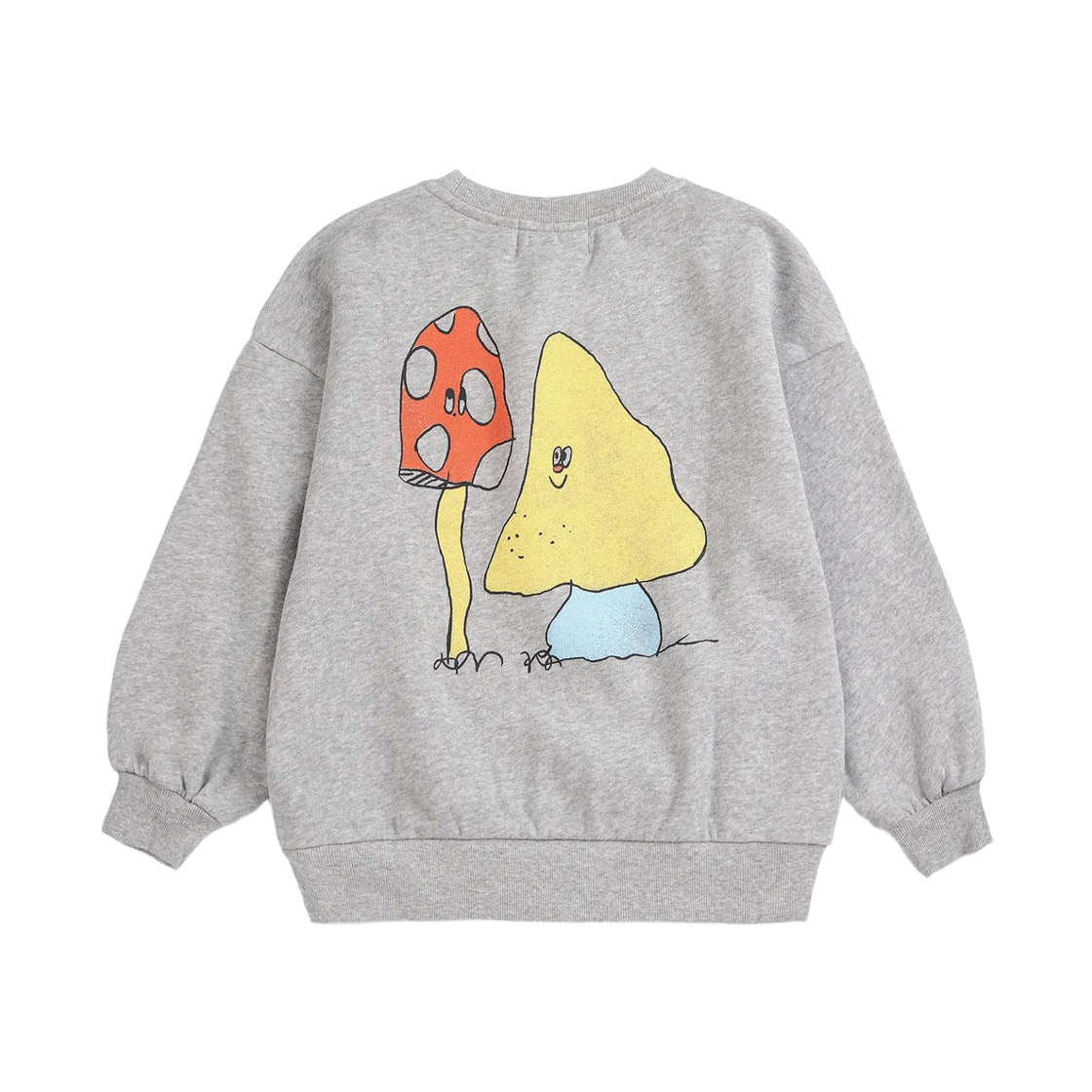 226AC036 (Kids) Bobo Choses Mush Monster Duo Sweatshirt Light Heather Grey