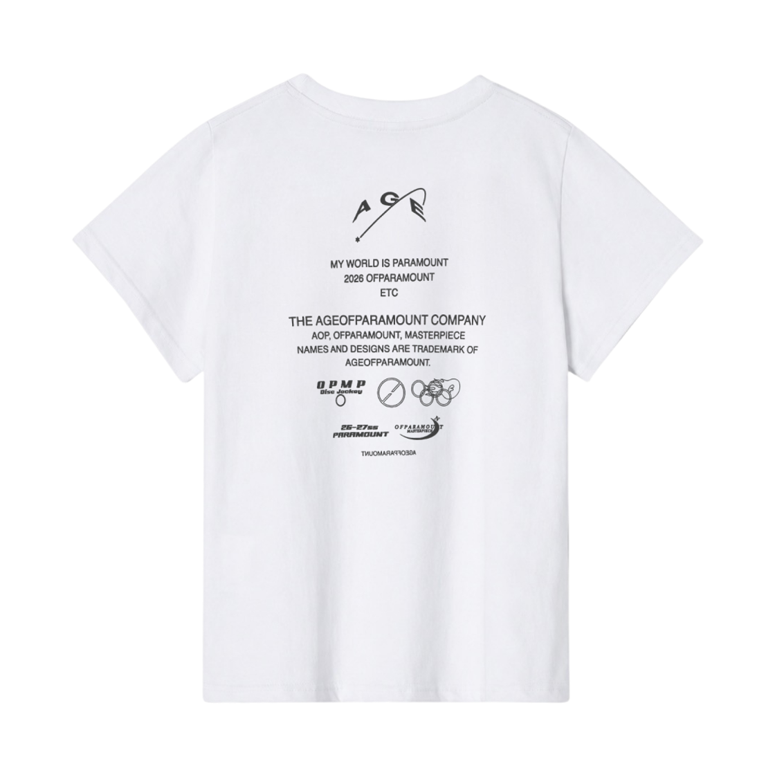 에이지오브파라마운트 백프린팅 티 화이트(AGEOFPARAMOUNT Back Printing Tee White)