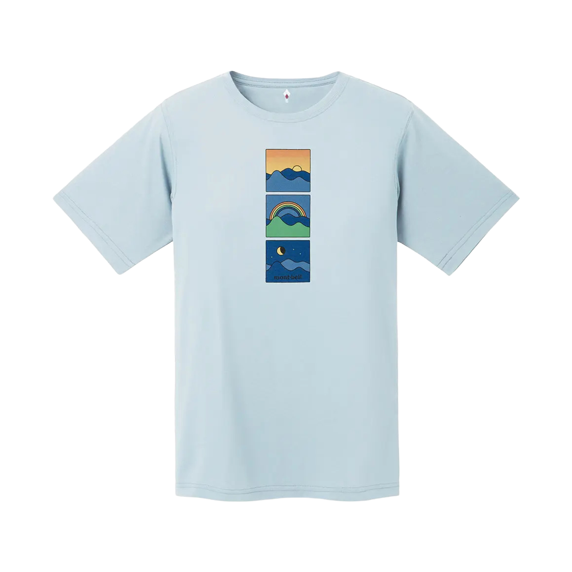 2304629 (W) Montbell Wickron A Day in the Mountains T-Shirt Light Blue