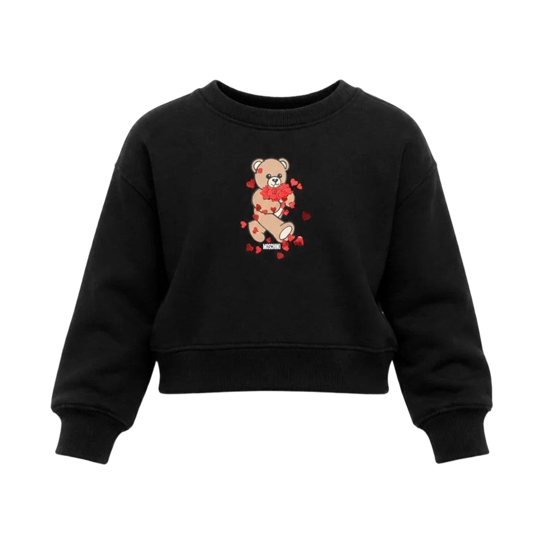 (키즈) 모스키노 테디 베어 스웨트셔츠 블랙((Kids) Moschino Teddy Bear Sweatshirt Black)