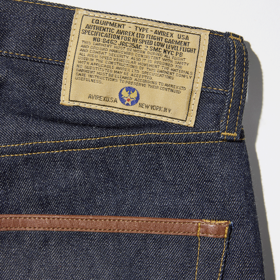 [예약배송] 아비렉스 헤리티지 타입 2 레더 팬츠 브라운([예약배송] Avirex Heritage Denim Type-2 "Leather" Pants Brown) - 5