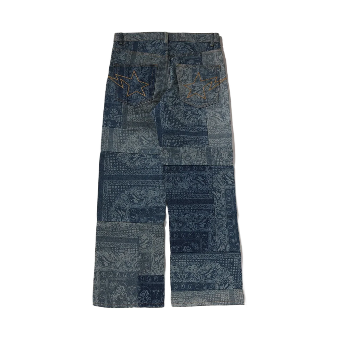 베이프 페이즐리 패턴 데님 플레어 팬츠 라이트 인디고(BAPE Paisley Pattern Denim Flared Pants Light Indigo) - 2