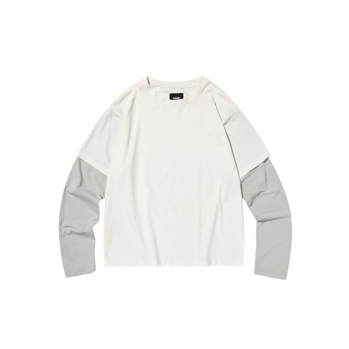 스웨이드 컬러 레이어드 롱 슬리브 아이보리(Suade Color layered long sleeve Ivory) - 1