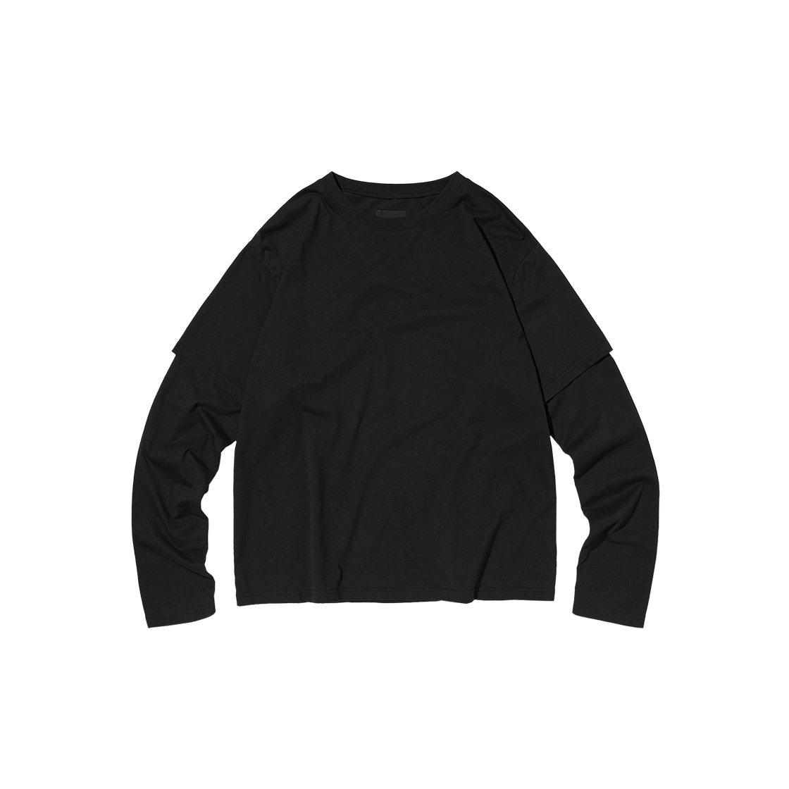 스웨이드 컬러 레이어드 롱 슬리브 블랙(Suade Color layered long sleeve Black) - 1