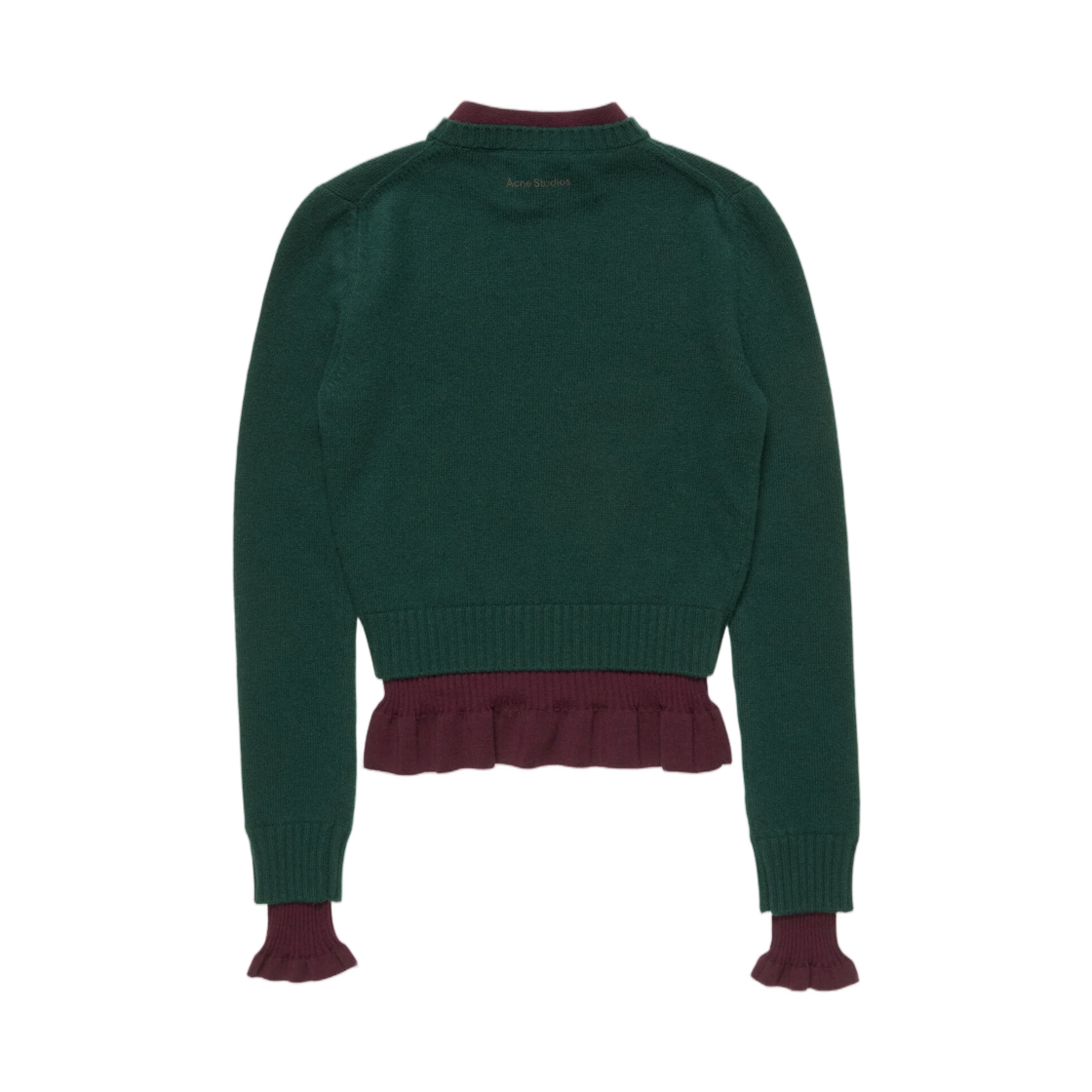 (W) 아크네 스튜디오 레이어드 니트 스웨터 다크 그린((W) Acne Studios Layered Knit Sweater Dark Green) - 2