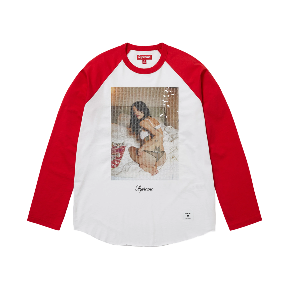 - Supreme x Larry Clark Sequin Raglan L/S Top Red - 26FW