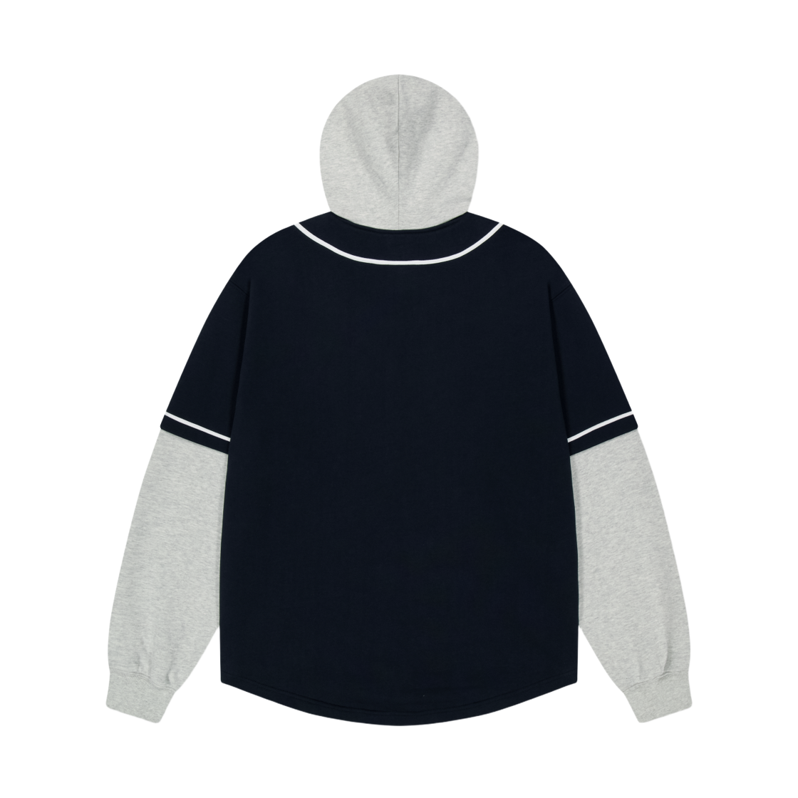 위캔더스 x 챔피온 레이어드 베이스볼 셔츠 자켓 네이비(WKNDRS x Champion Layered Baseball Shirt Jacket Navy) - 2