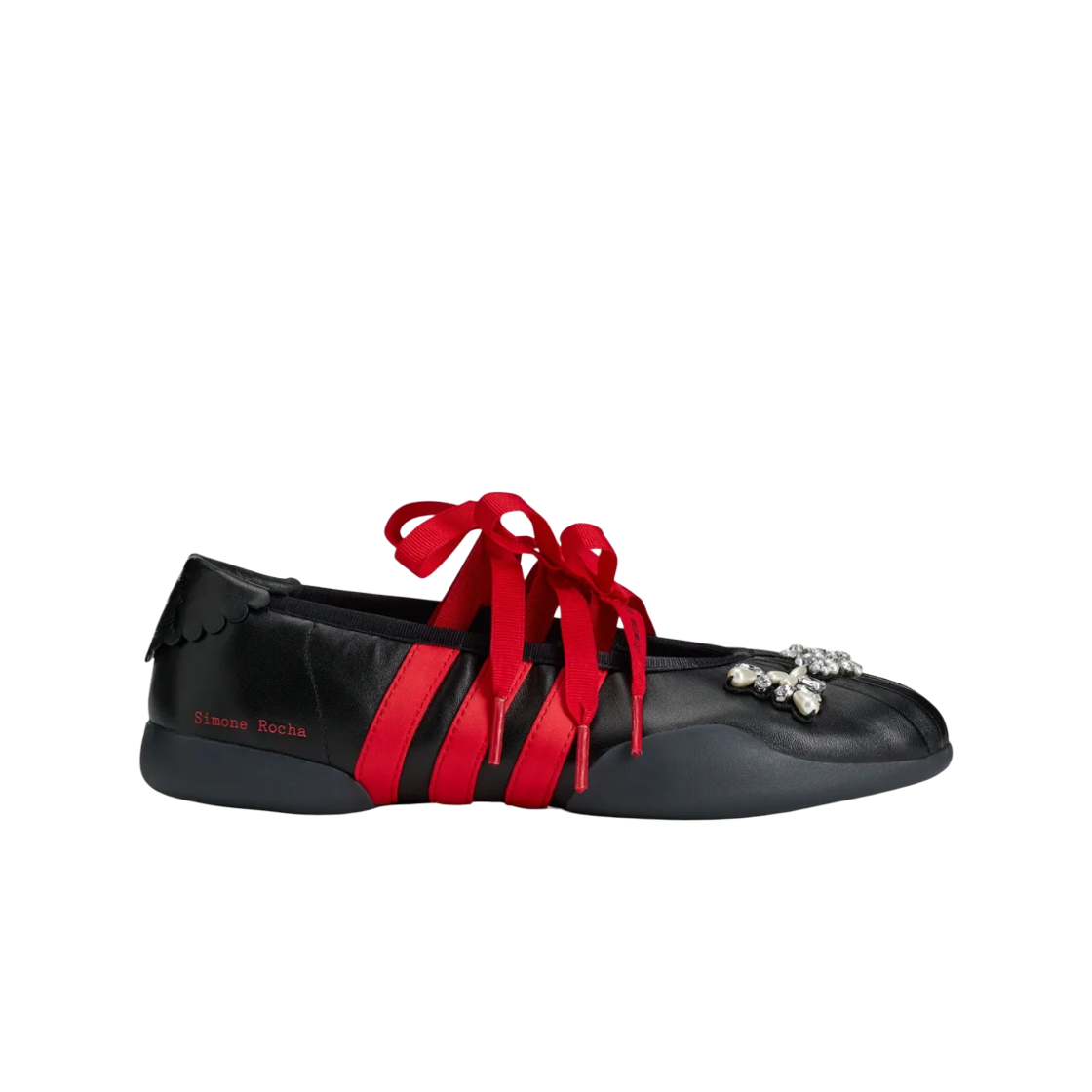 (W) 아디다스 x 시몬 로샤 태권도 발레리나 코어 블랙 베러 스칼렛((W) Adidas x Simone Rocha Taekwondo Ballerina Core Black Better Scarlet) - 1