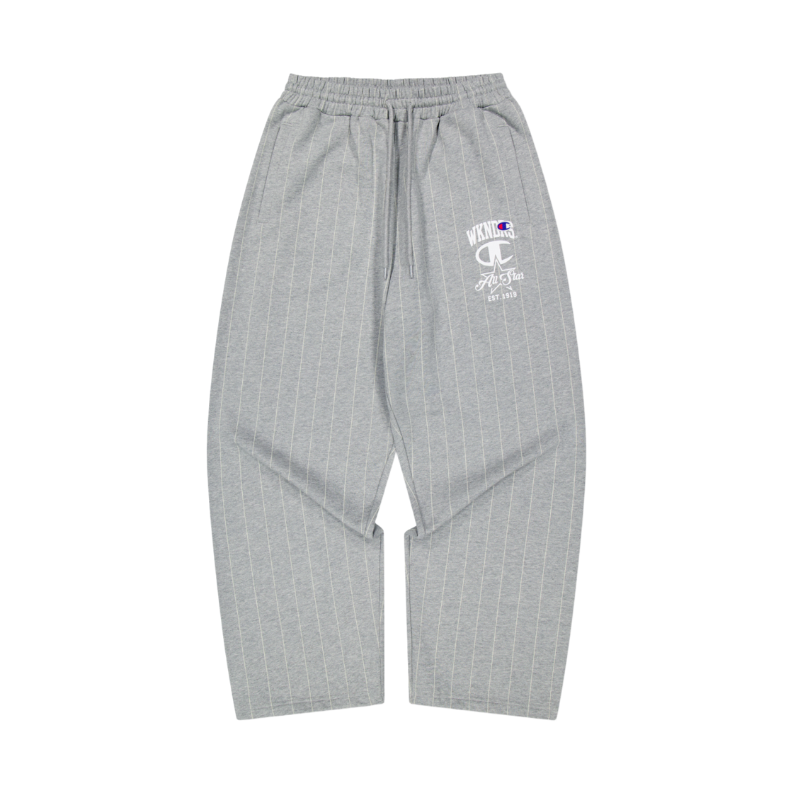 WS2604PT02MG WKNDRS x Champion Striped Sweat Pants M.Grey