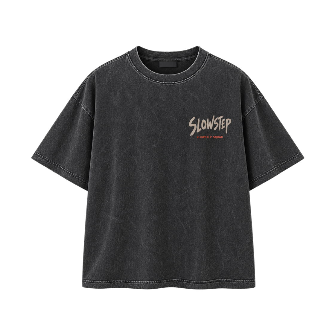 슬로우스텝 SP26071 빈티지 레코드 그래픽 피그먼트 오버핏 반팔티 블랙(SLOWSTEP SP26071 Vintage Record Graphic Pigment Oversized T-Shirt Black)