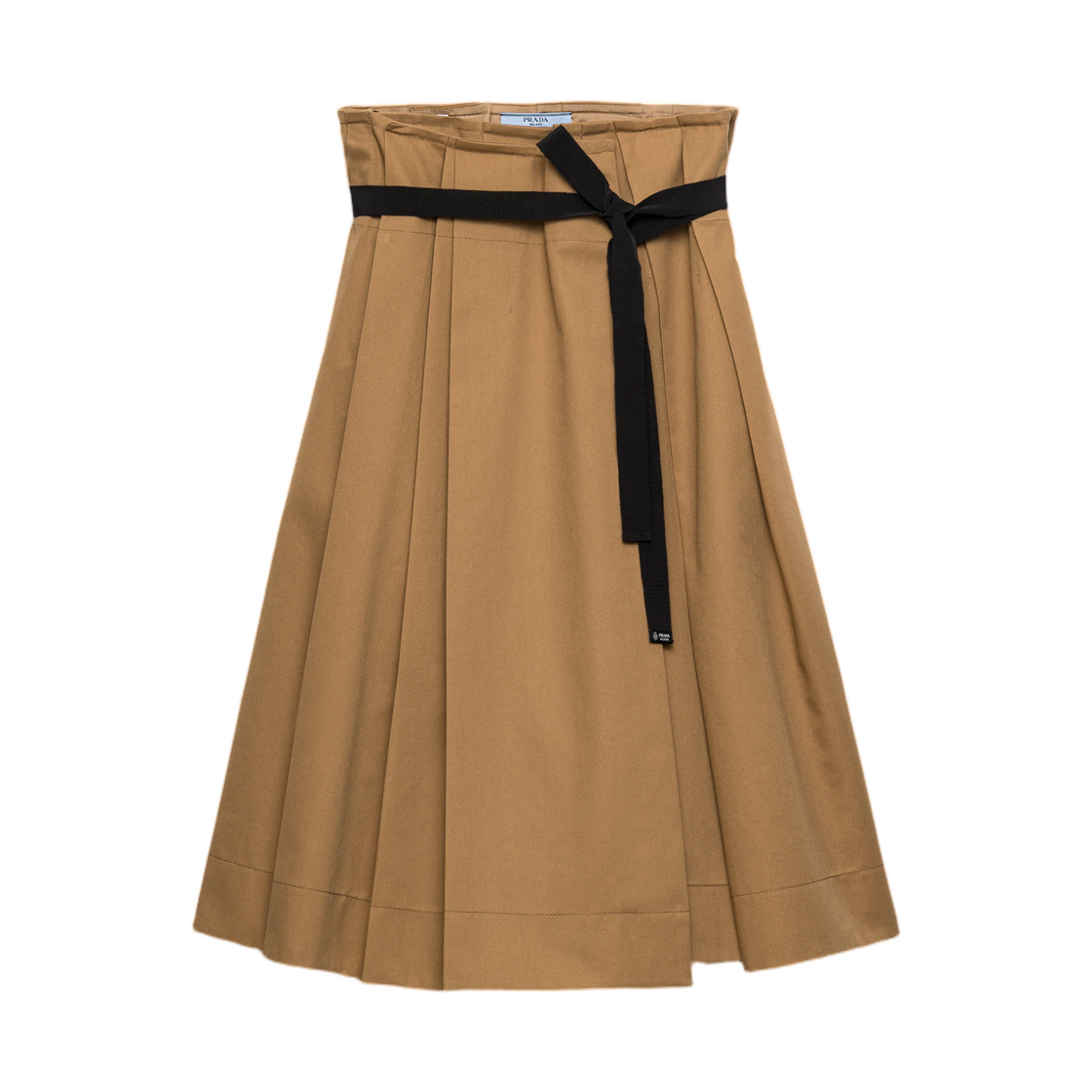 P193I-1000-F0594 (W) Prada Gabardine Skirt Cork Beige