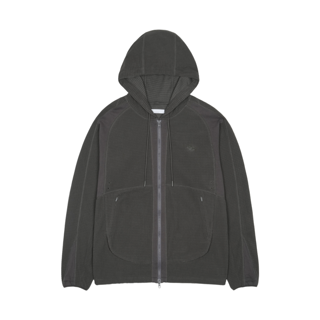 SG26FWOTZH001 Sansan Gear Grid Zip-Up Hoodie Charcoal