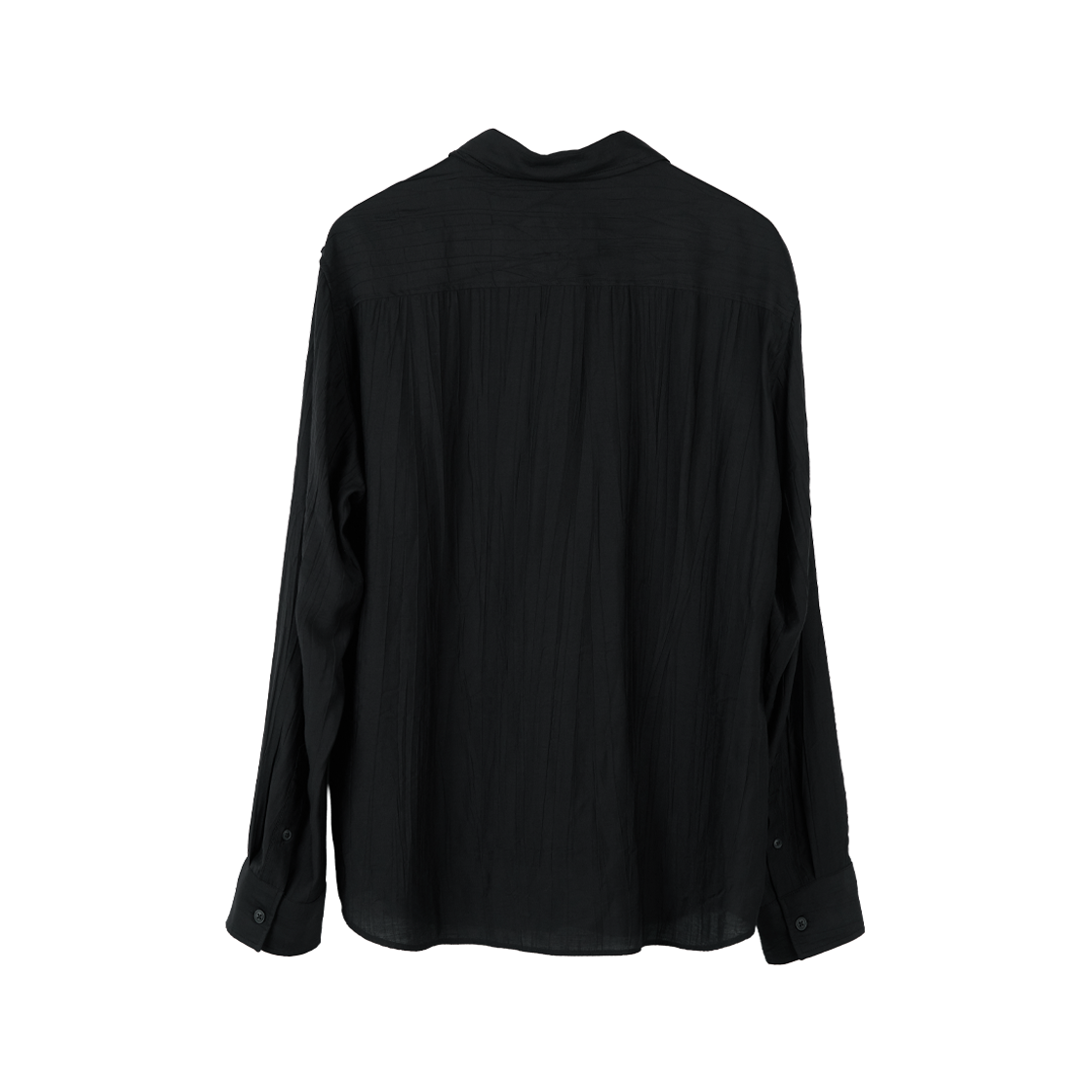 폴리테루 크링클 셔츠 블랙(Polyteru Crinkle Shirt Black) - 2