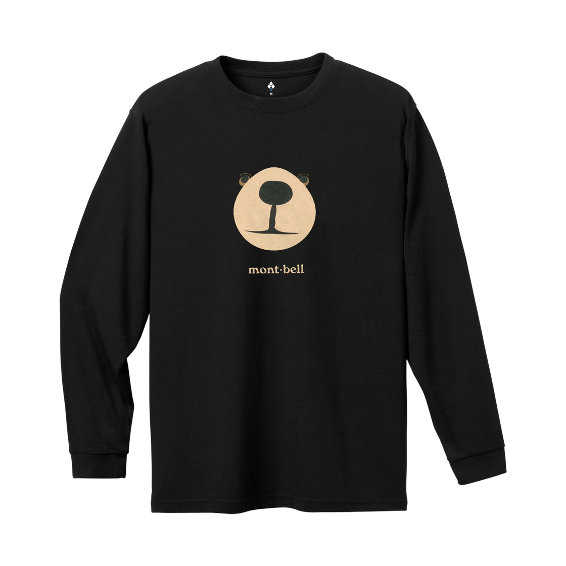 2304708 Montbell Wickron Monta Bear Face Long Sleeve T-Shirt Black