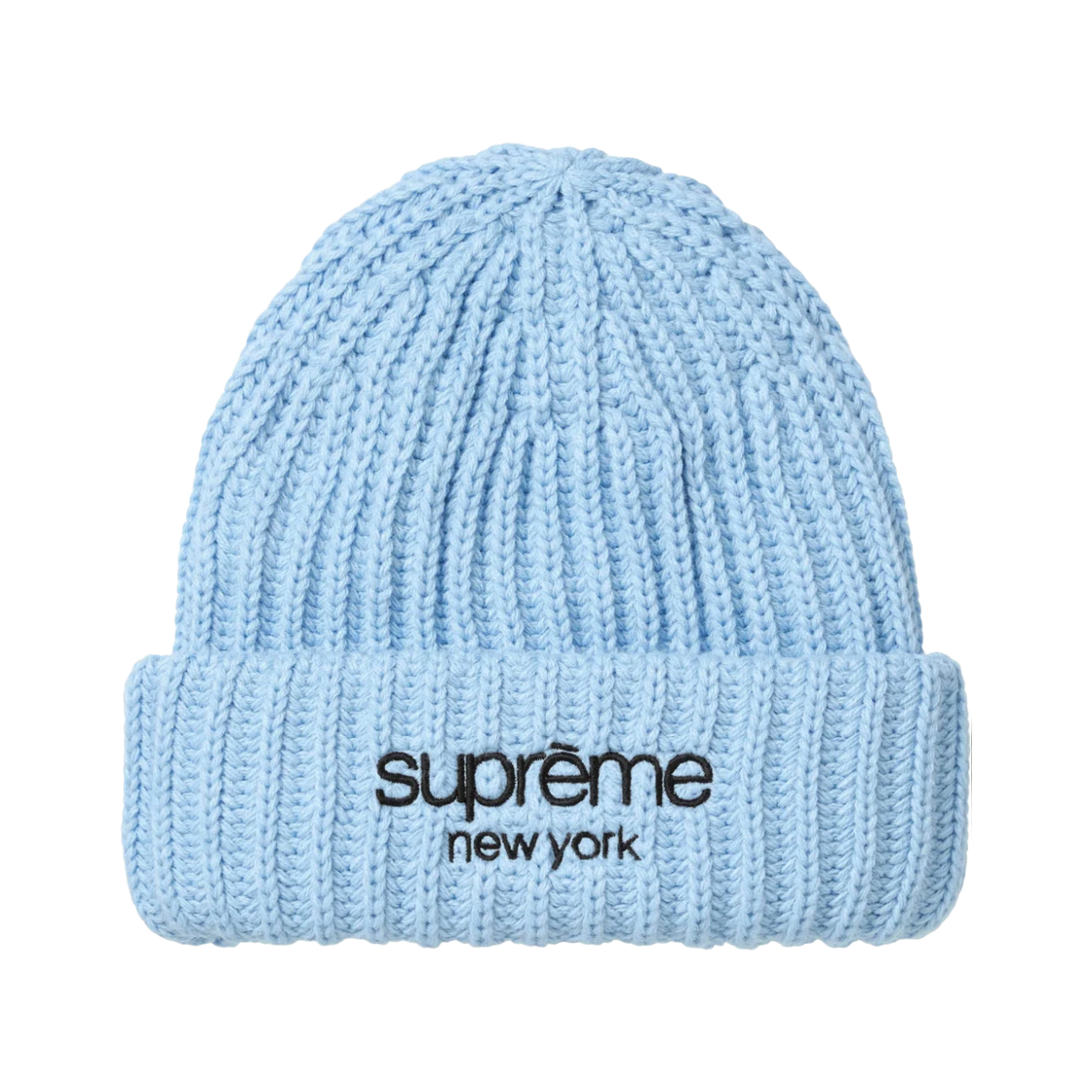 - Supreme Classic Logo Chunky Ribbed Beanie Light Blue - 26FW