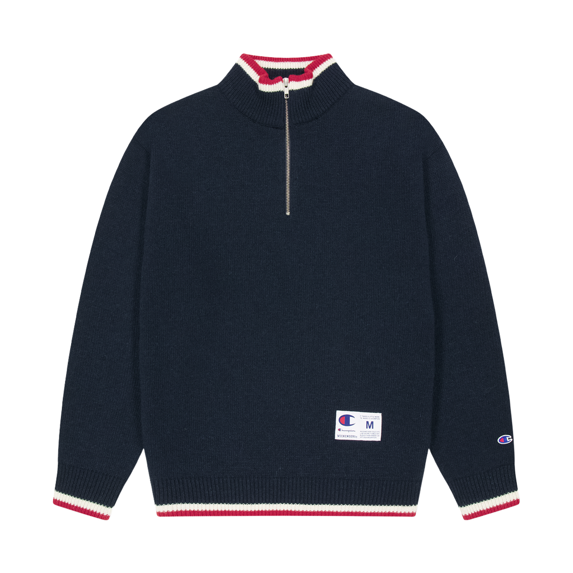 WS2604KN01NV WKNDRS x Champion Classic Half-Zip Sweater Navy