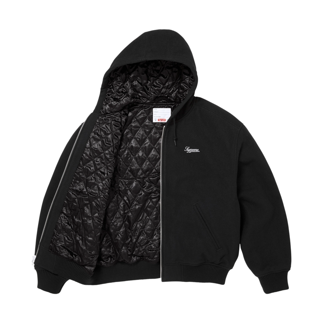 슈프림 x 래리 클락 후드 바시티 자켓 블랙 - 26FW(Supreme x Larry Clark Hooded Varsity Jacket Black - 26FW) - 3