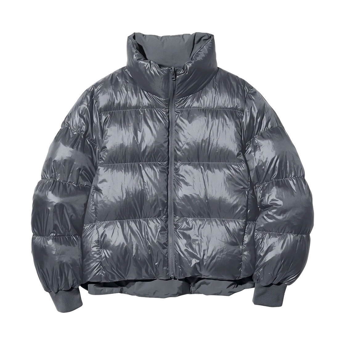487424-06 Uniqlo Reversible Down Stand Collar Jacket Gray