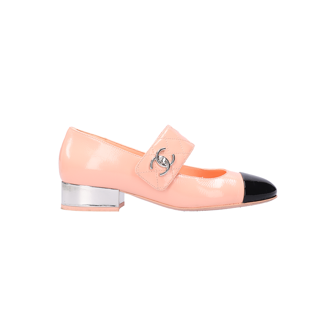 ITKEMJP8IQTS Chanel Mary Jane Patent Goat Skin Pink & Black