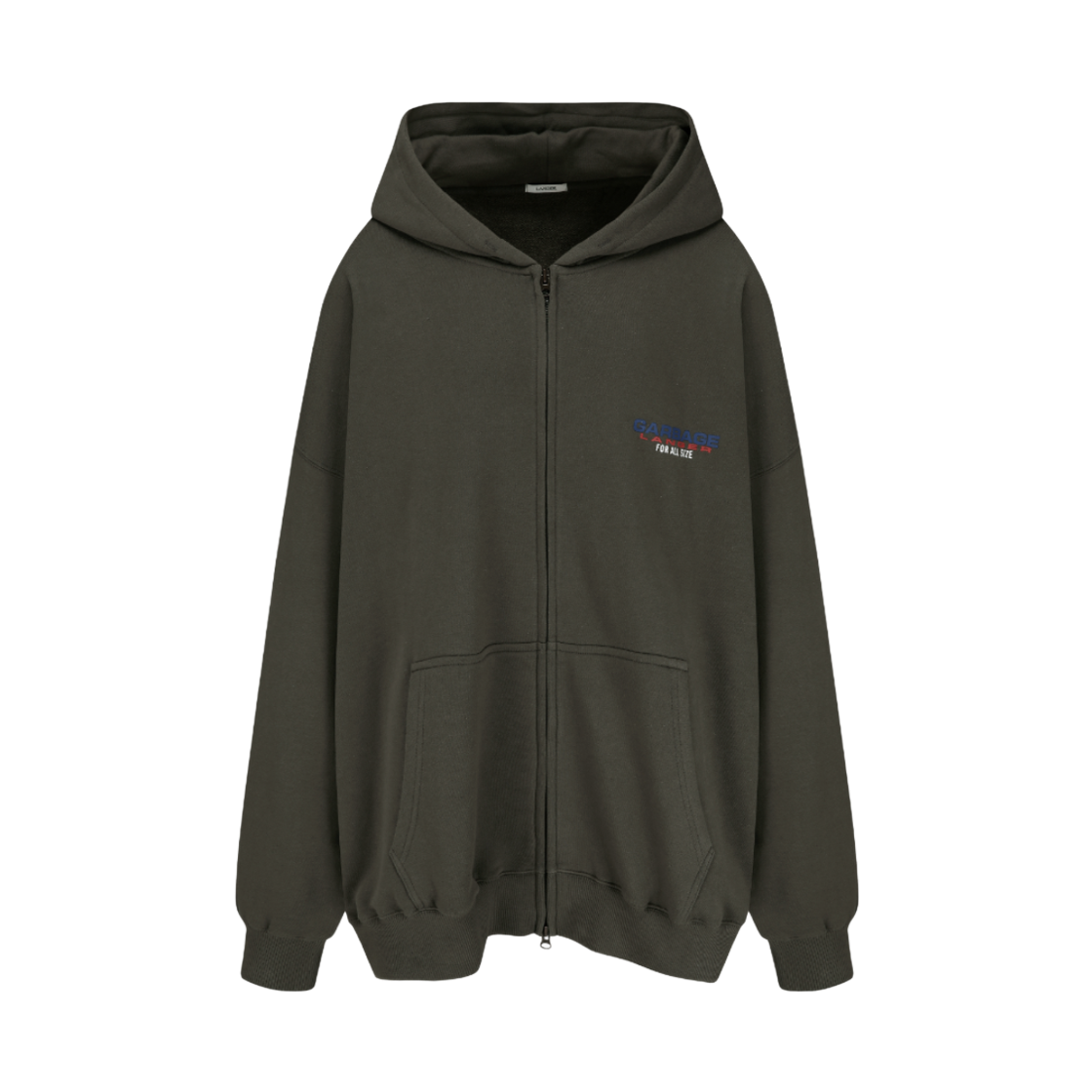 랑거 올 사이즈 레터링 집업 후디 차콜(Langer All Size Lettering Zip Up Hoodie Charcoal)