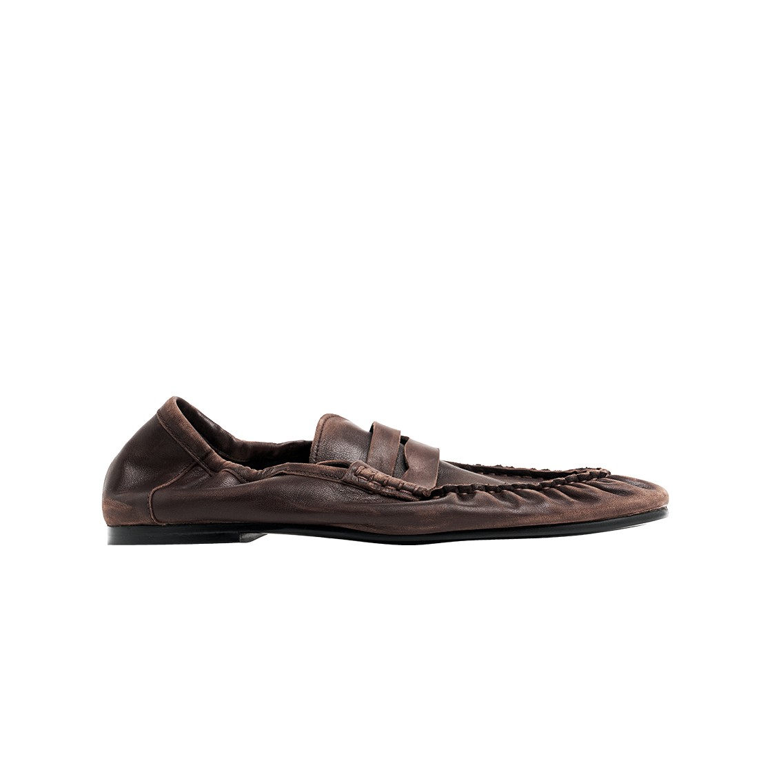 로스트가든 유니폼 플리츠 밴딩 로퍼 다크브라운 빈티지(LOSTGARDEN Uniform Pleats Banding Loafer Dark Brown VTG)