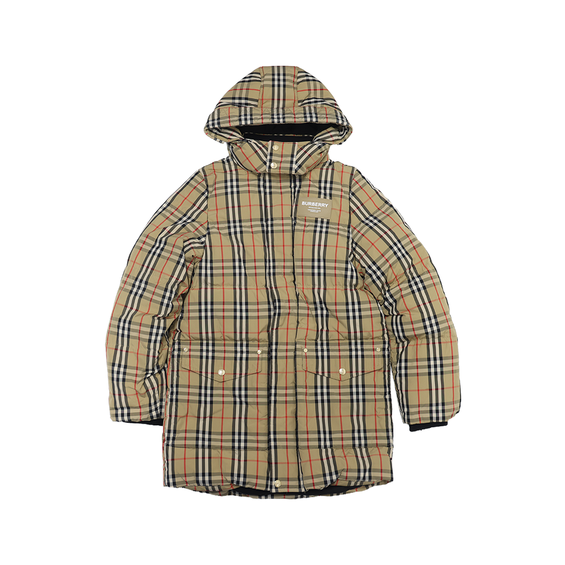 ITASC75CWKSR Burberry Kids Vintage Check Logo Down Jacket Archive Beige