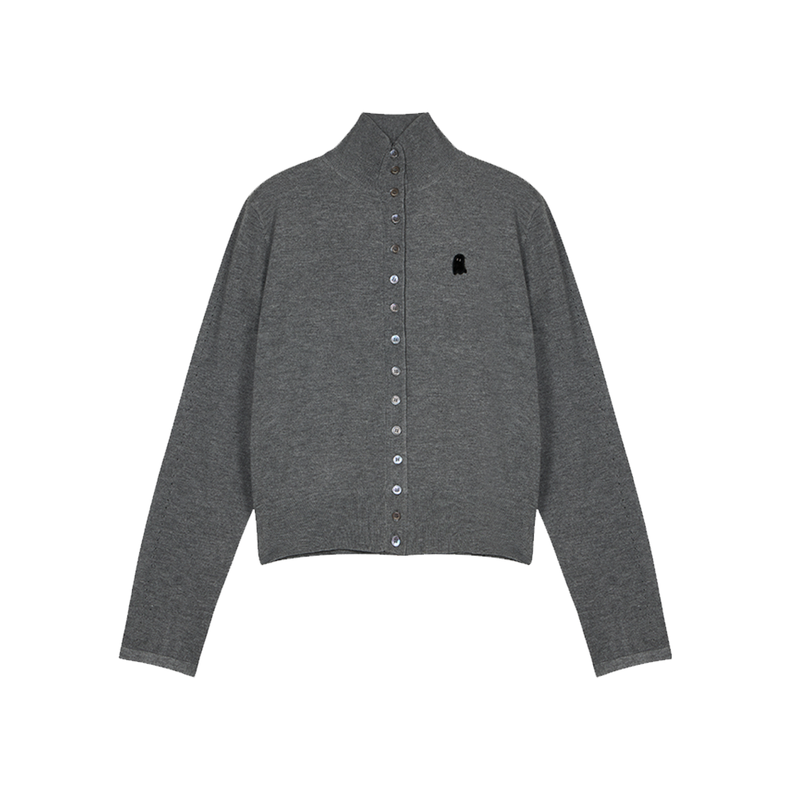 지오송지오 셈블런스 우먼 슬림 하이넥 가디건 멜란지그레이 ZI4KT807MG(ZIOSONGZIO SEMBLANCE WOMAN SLIM HIGH NECK CARDIGAN MELANGE GREY) - 1