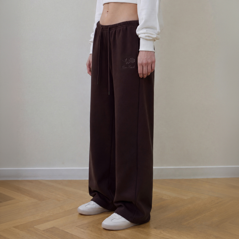 로제프란츠 로즈 자수 스탠다드 스웨트팬츠 [브라운](Rosefrantz Rose Embroidery Standard Sweatpants [Brown]) - 4