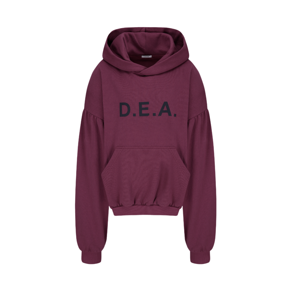 랑거 Dea 레터링 셔링 후디 와인(Langer Dea Lettering Shirring Hoodie Wine)