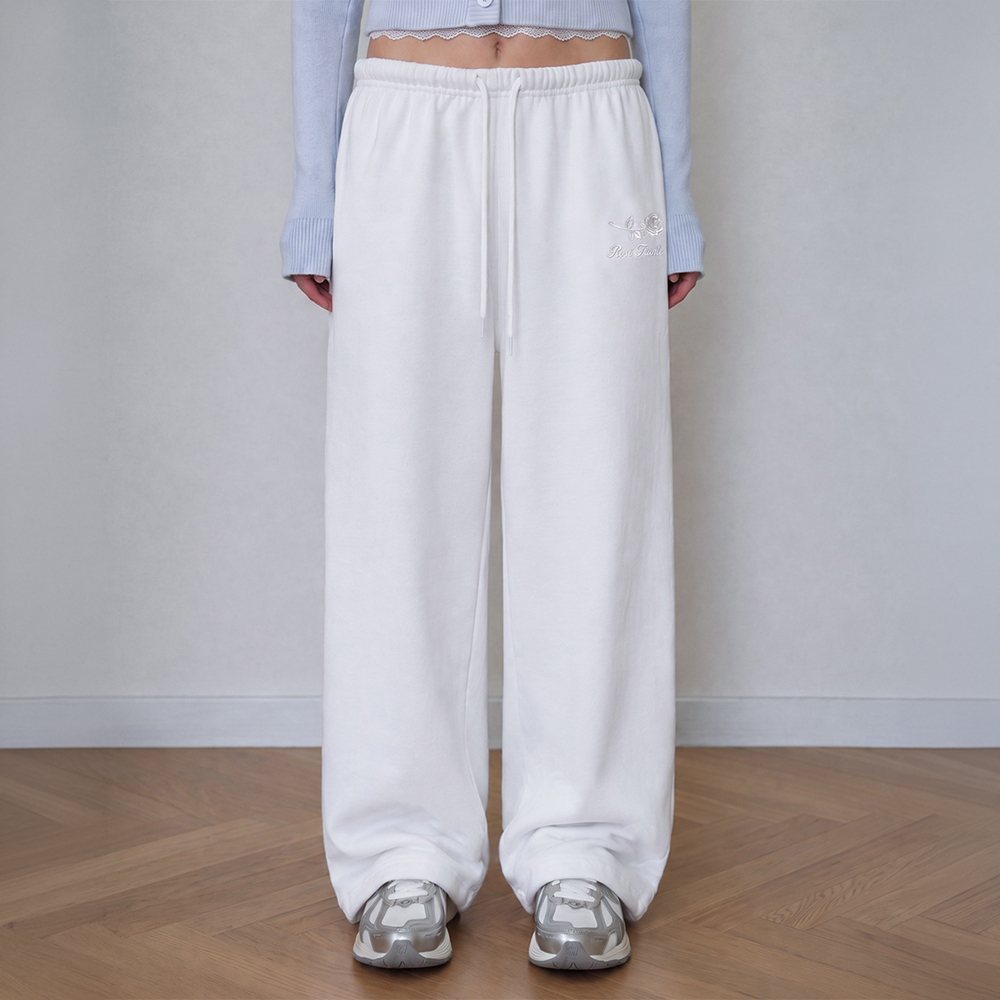 로제프란츠 로즈 자수 스탠다드 스웨트팬츠 [아이보리](Rosefrantz Rose Embroidery Standard Sweatpants [Ivory]) - 2