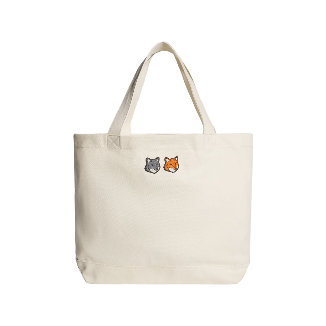 MRUBT23WW0096-P700 Maison Kitsune Double Fox Head Tote Ecru