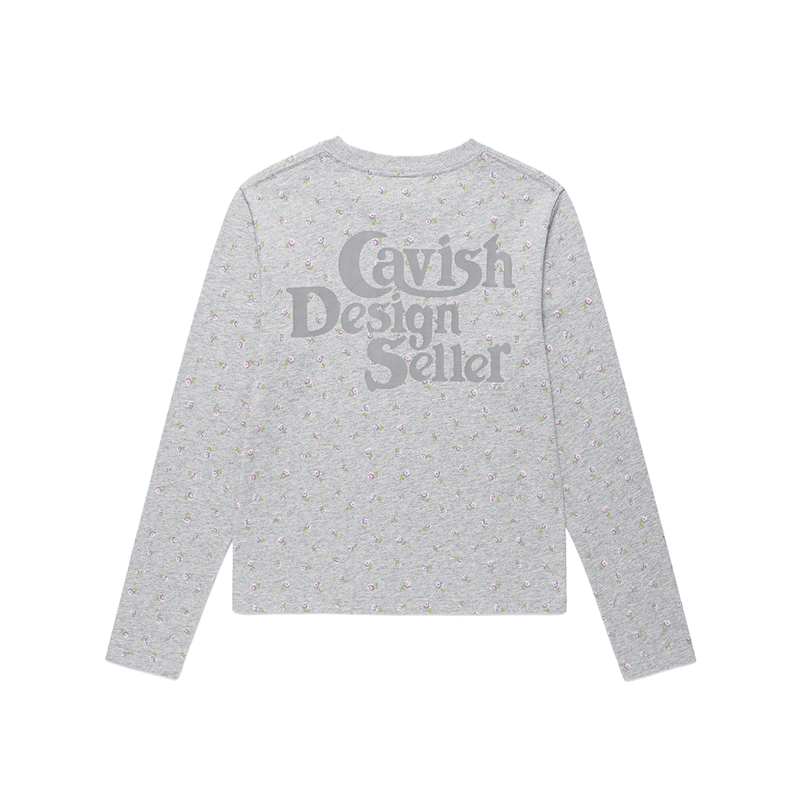 CV2GSUT551AGU CAVISH Flower Seller Logo LS Tee Grey (Purple)