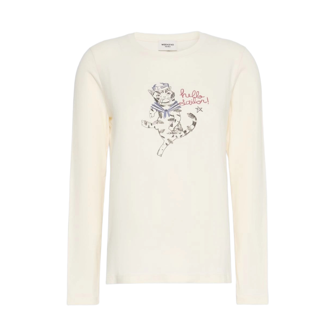 VICINO-001 (W) Weekend Max Mara Vicino Regular Fit Stretch Jersey T-Shirt Ivory