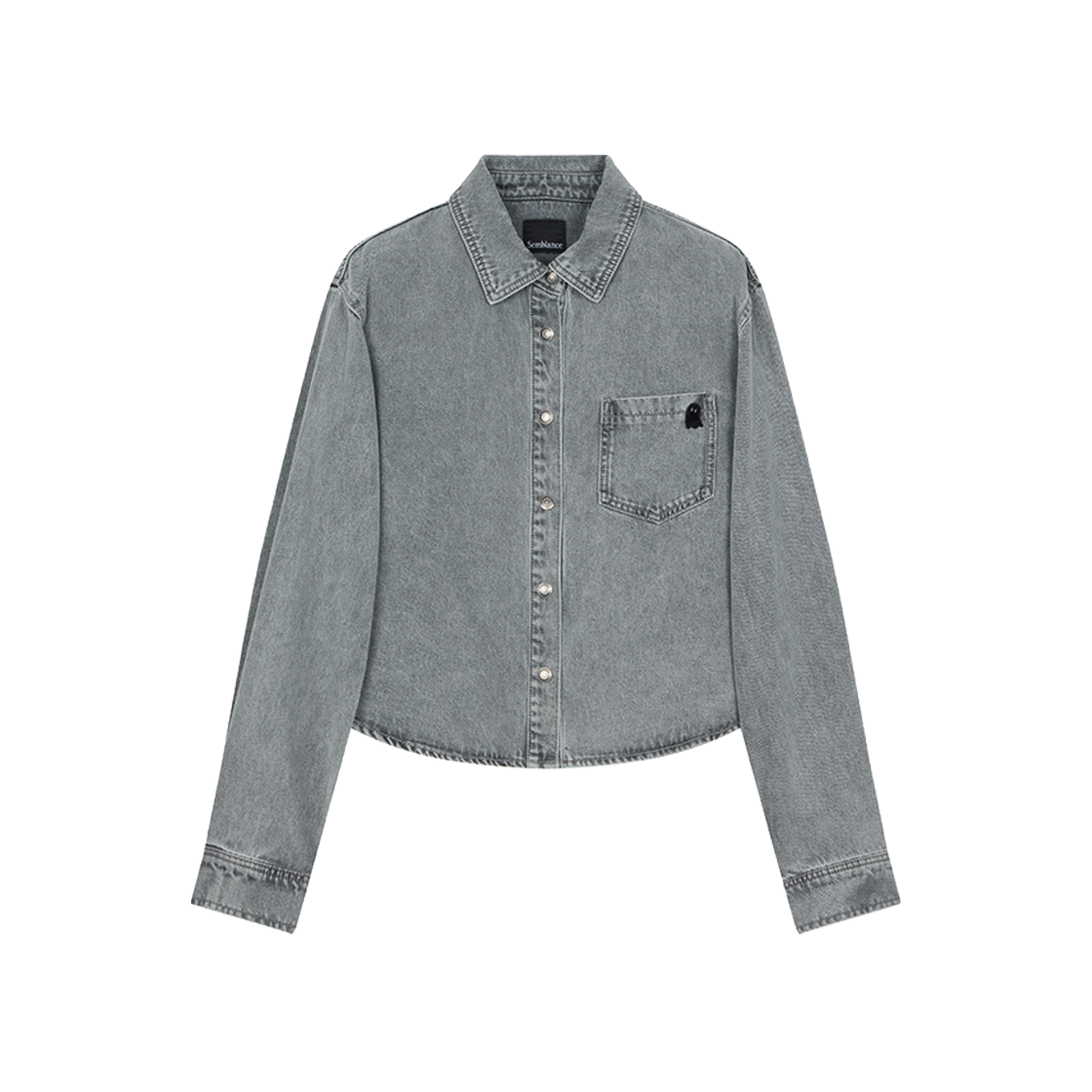지오송지오 셈블런스 우먼 텐셀 크롭 데님 셔츠 그레이 ZI4SH811GY(ZIOSONGZIO SEMBLANCE WOMAN TENCEL CROP DENIM SHIRT GREY)