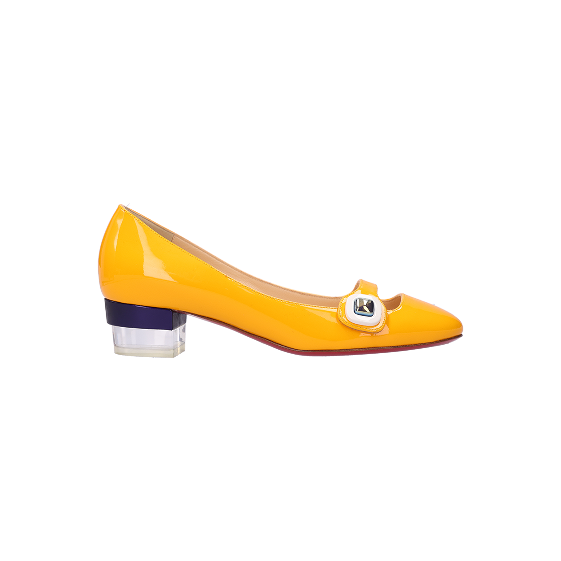 ITU4QIEGKT4O Christian Louboutin Viva Baby Patent Leather Shoes Yellow