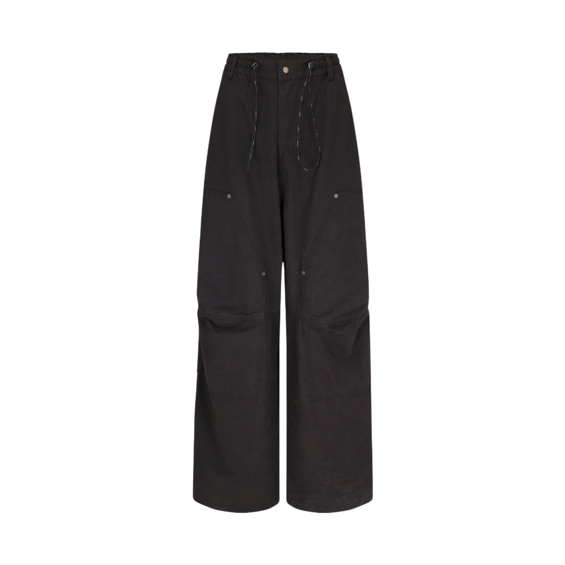 랑거 와이드 니 패널 워시드 팬츠 블랙(Langer Wide Knee Panel Washed Pants Black) - 1