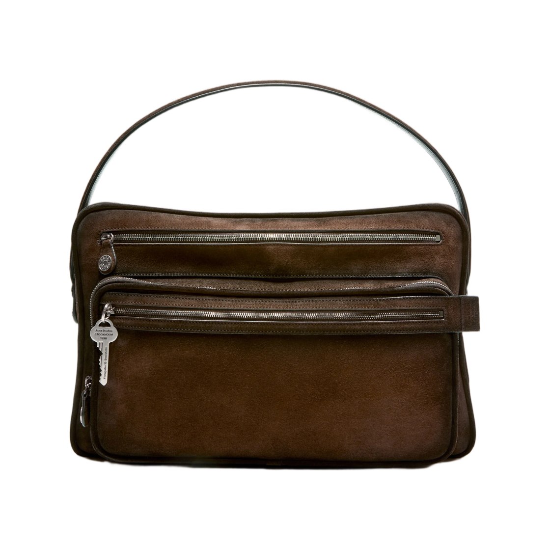 C10330-ADM Acne Studios Camero Camera Suede Shoulder Bag Dark Brown