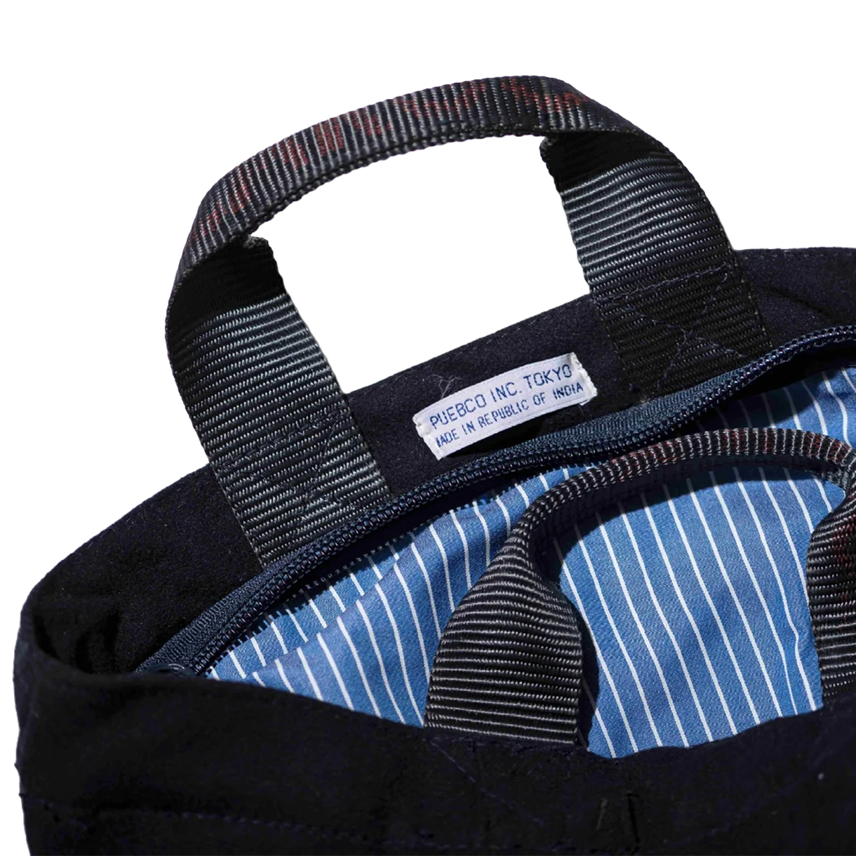 푸에브코 빈티지 울 가먼츠 집 토트 블루 라이닝 - 26FW(Puebco Vintage Wool Garments Zip Tote Blue Lining - 26FW) - 3