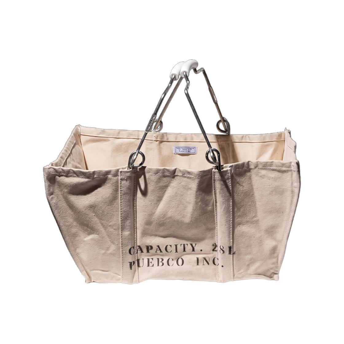 푸에브코 캔버스 마켓 바스켓 화이트 핸들 - 26FW(Puebco Canvas Market Basket White Handle - 26FW) - 1